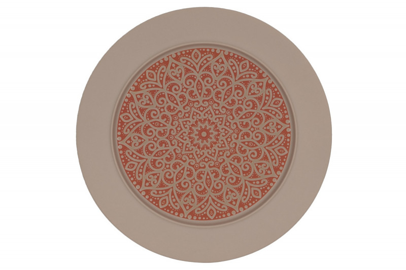 Assiette plate à bord droit rond Damask porcelaine vitrifiée Ø 20 cm Rihla Rak