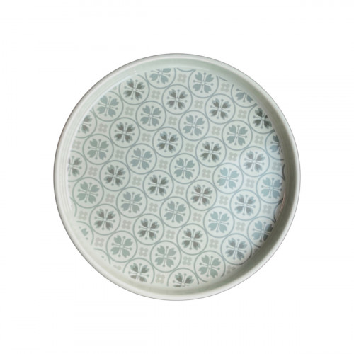 Assiette plate à bord droit rond Salvia porcelaine vitrifiée Ø 23 cm Rihla Rak