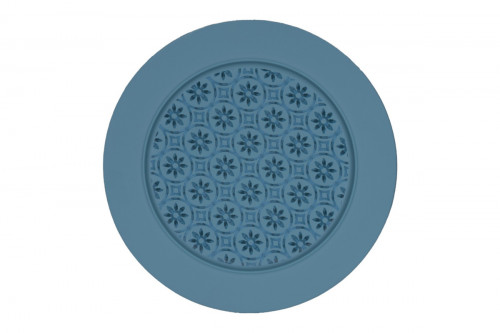 Assiette plate à bord droit rond Fleur porcelaine vitrifiée Ø 27 cm Rihla Rak